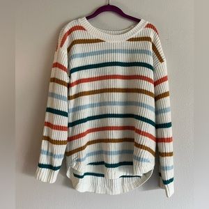 Women’s size large, SO striped scoop neck sweater